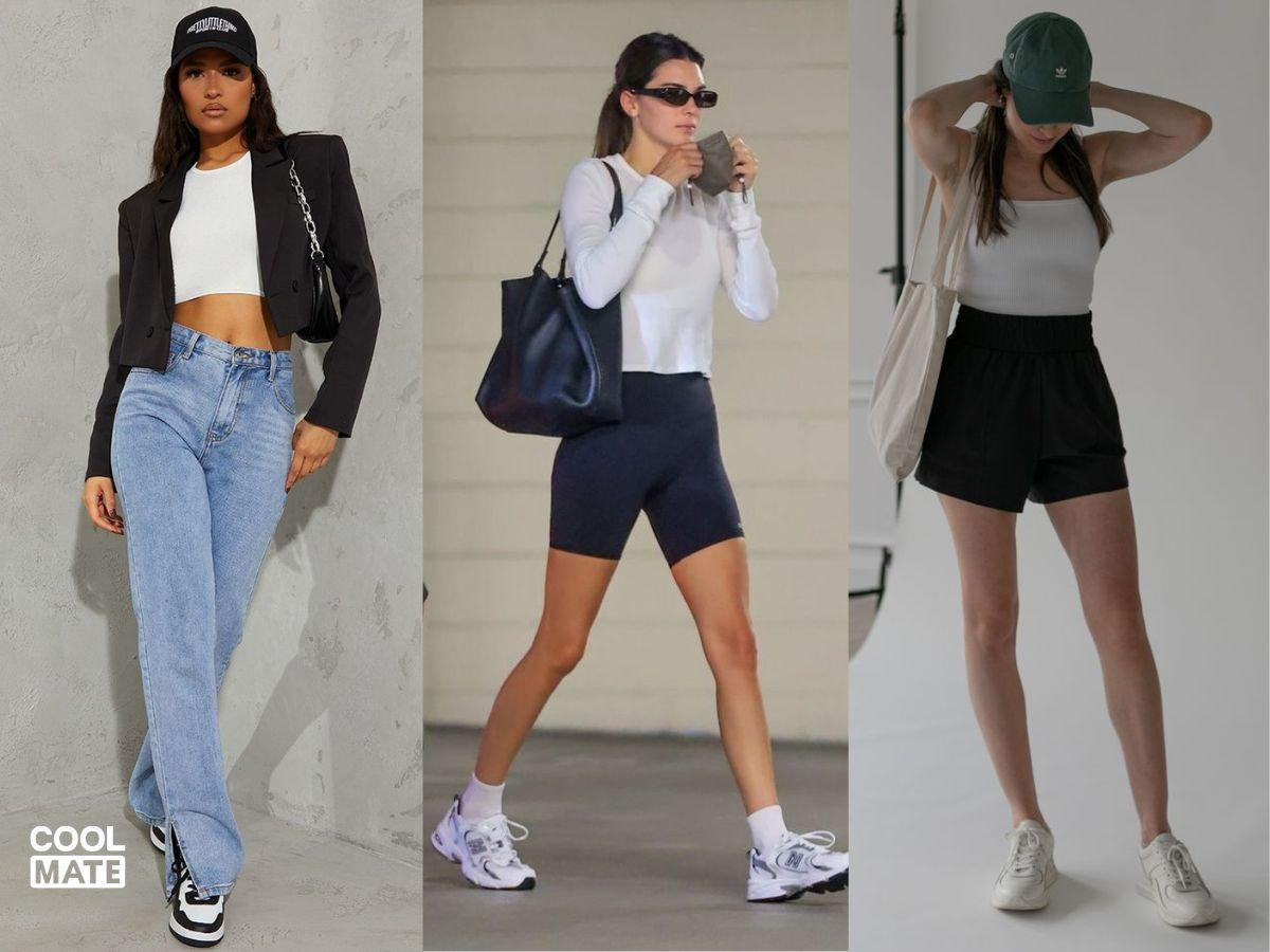 Phong cách sporty chic với giày thể thao nữ và áo croptop cá tính