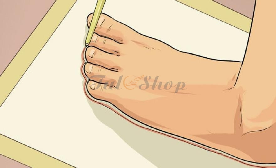 Quy trình phác thảo hình dáng bàn chân để xác định kích thước giày size 27 chuẩn.