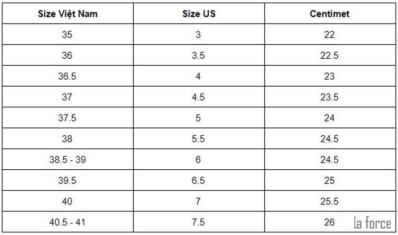 Sự tương quan giữa size giày Adidas US và Việt Nam