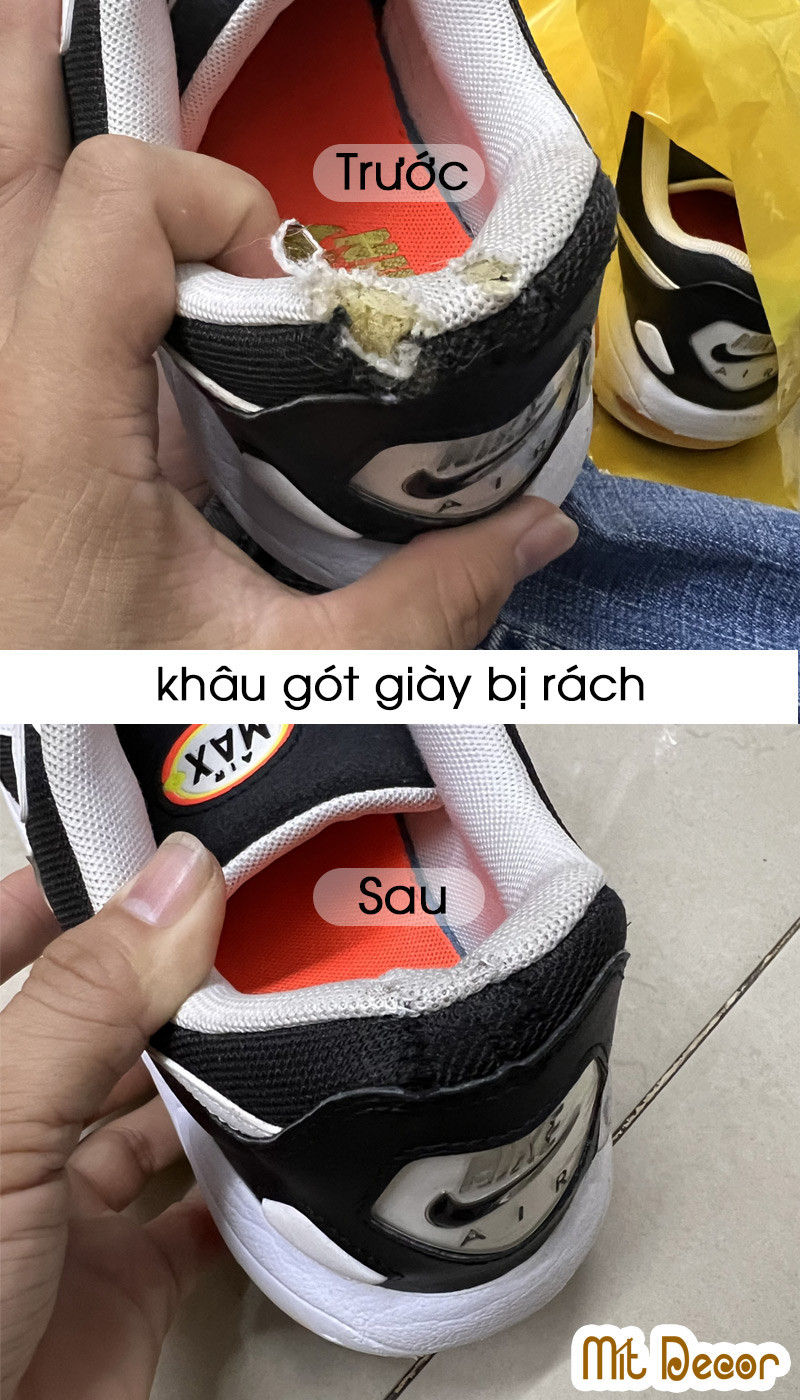 Sửa giày sneaker bị rách gót
