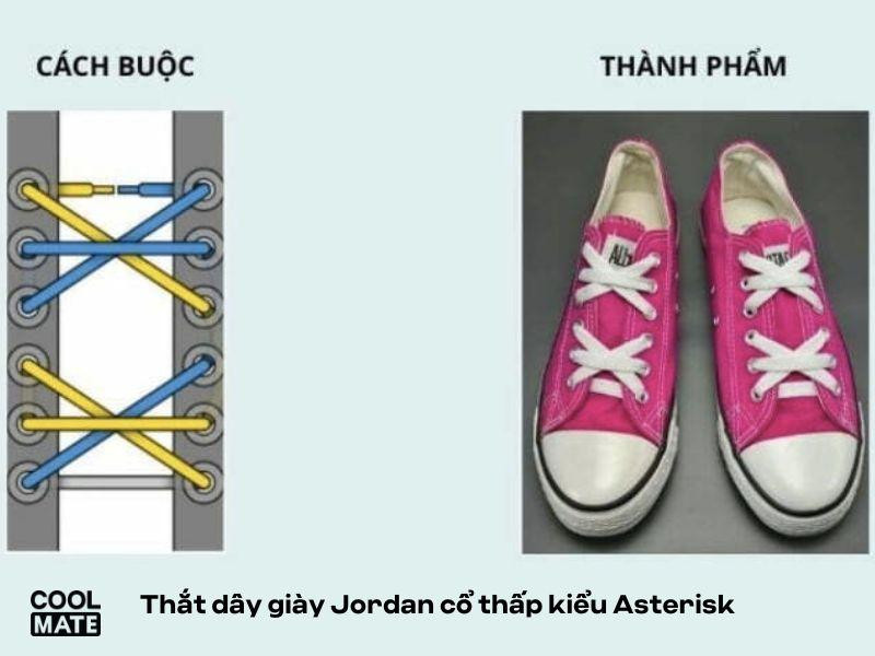 Thắt dây giày Jordan cổ thấp kiểu Asterisk, tạo hình dáng dấu hoa thị độc đáo
