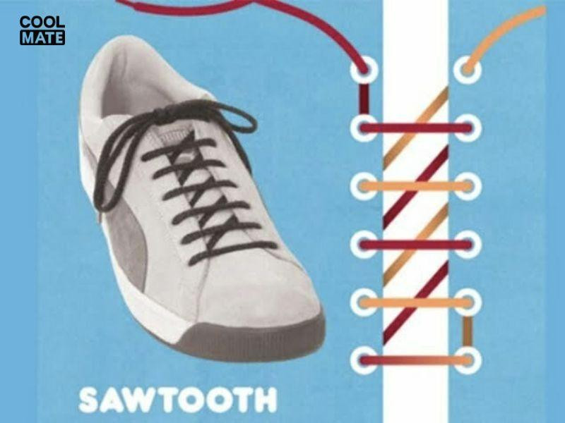 Thắt dây giày Jordan cổ thấp kiểu Sawtooth, tạo hình dáng zigzag răng cưa năng động