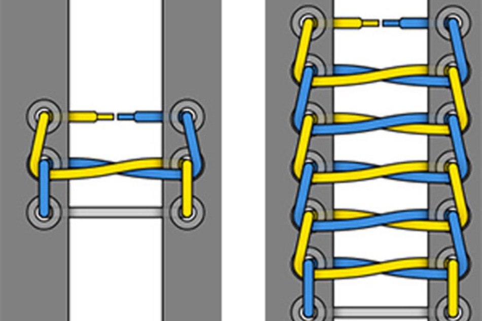 Thắt dây giày thể thao 3 lỗ đơn giản