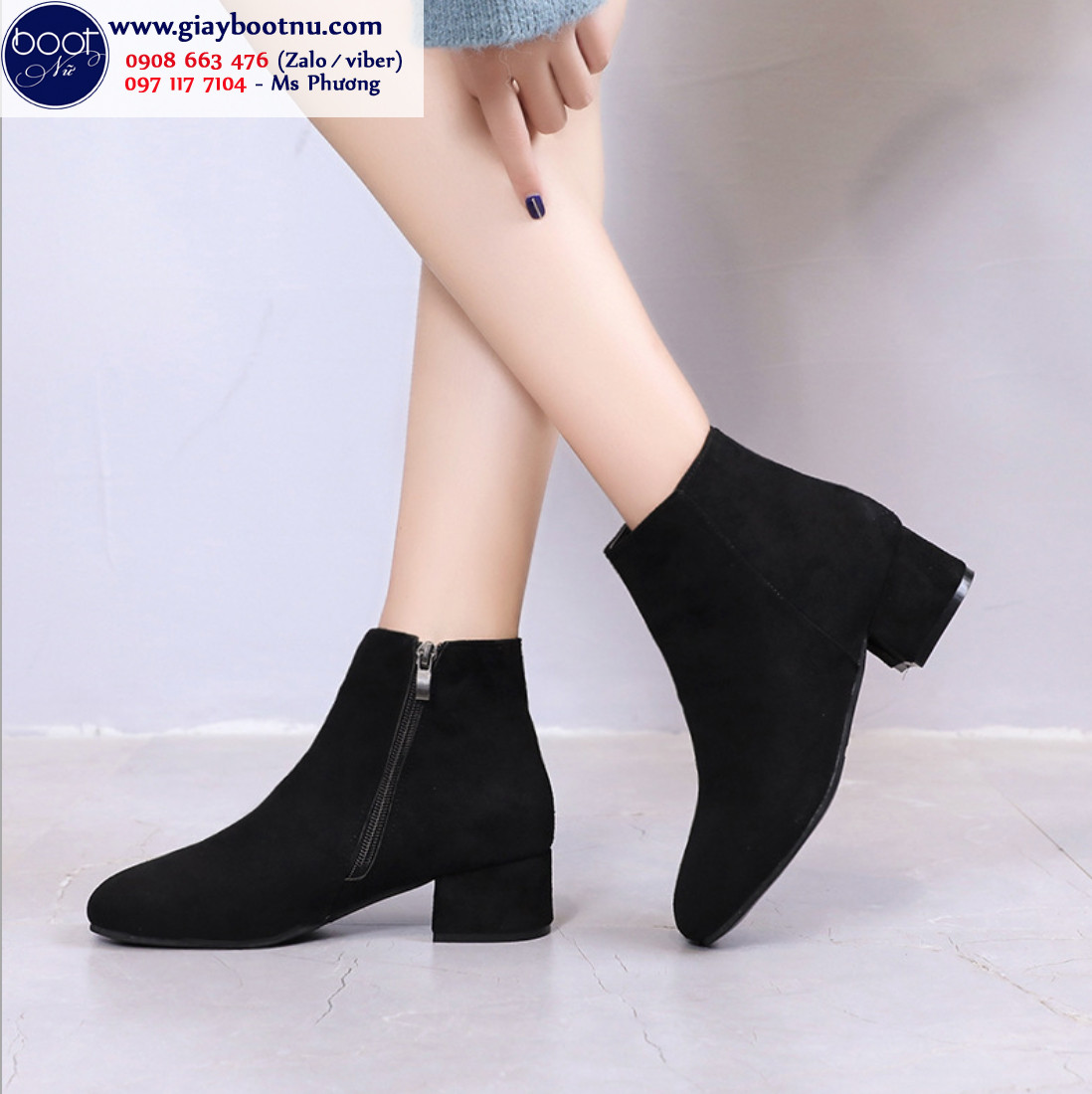 Thiết kế đơn giản mà hiện đại của giày boot nữ cổ thấp đế bệt