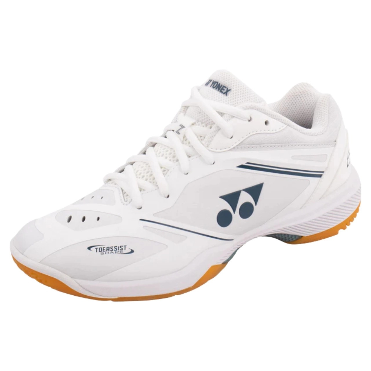 Tổng quan thiết kế trắng xanh hiện đại của giày Yonex 65Z4 Wide cho cầu thủ