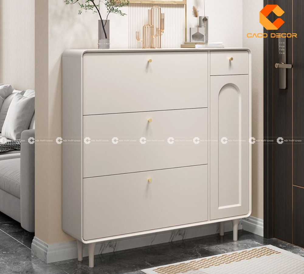Tủ đựng giày dép màu trắng gỗ công nghiệp