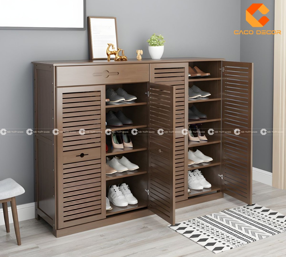 Tủ giày dép hiện đại bốn cánh với thiết kế tinh tế