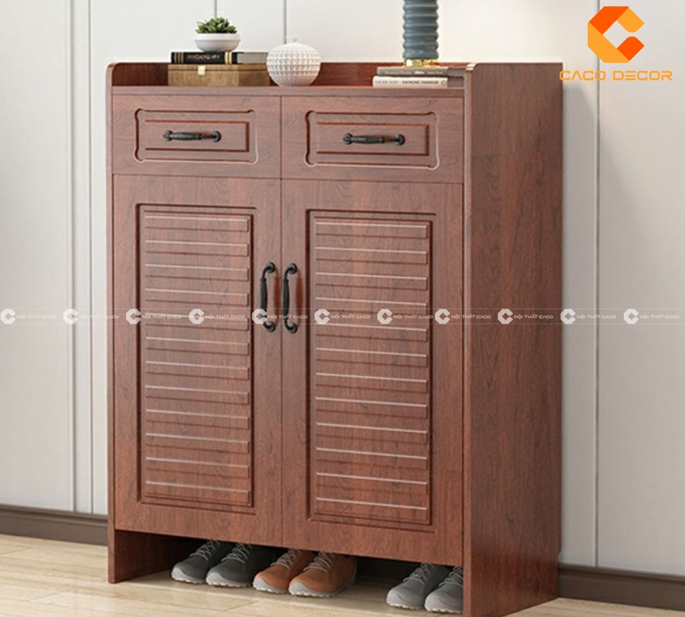 Tủ giày dép hiện đại làm từ gỗ sồi tự nhiên cao cấp