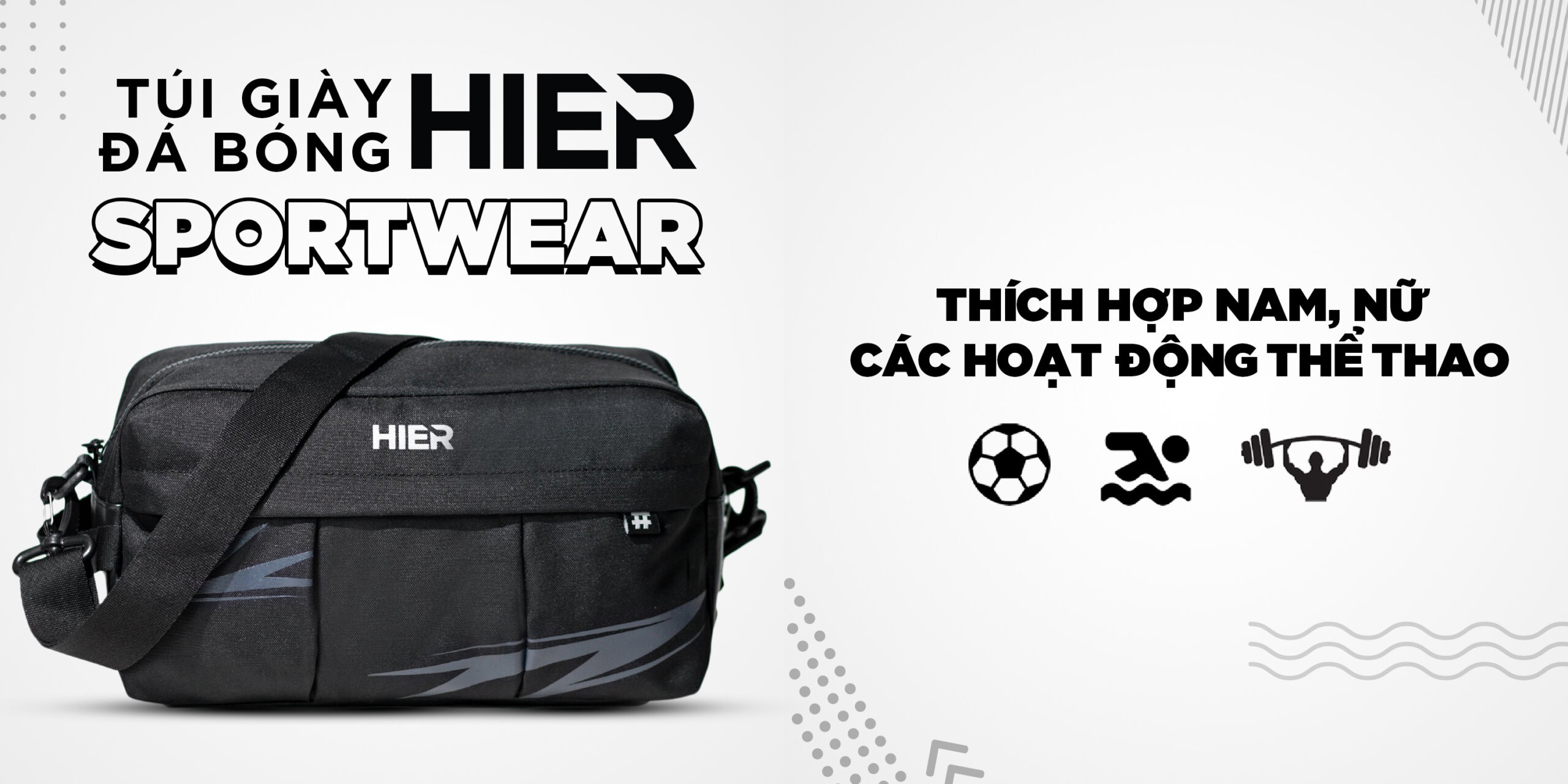Túi đựng giày thể thao Hier Sportwear màu đen
