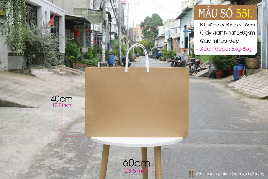Túi giấy cỡ lớn đựng bộ drap giường, tiện lợi cho các sản phẩm may mặc