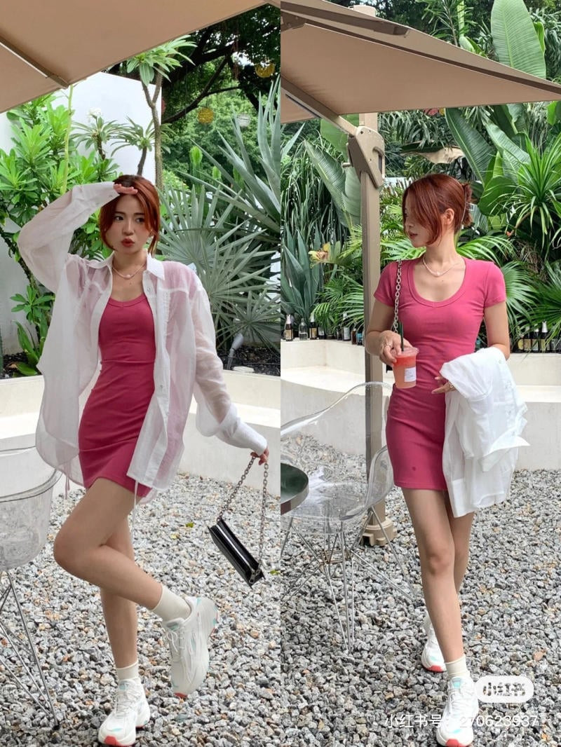 Váy bodycon nữ cực quyến rũ khi phối cùng giày sneaker