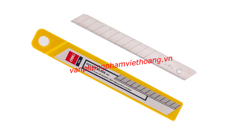 Vỉ 10 lưỡi dao rọc giấy Deli nhỏ tiện dụng