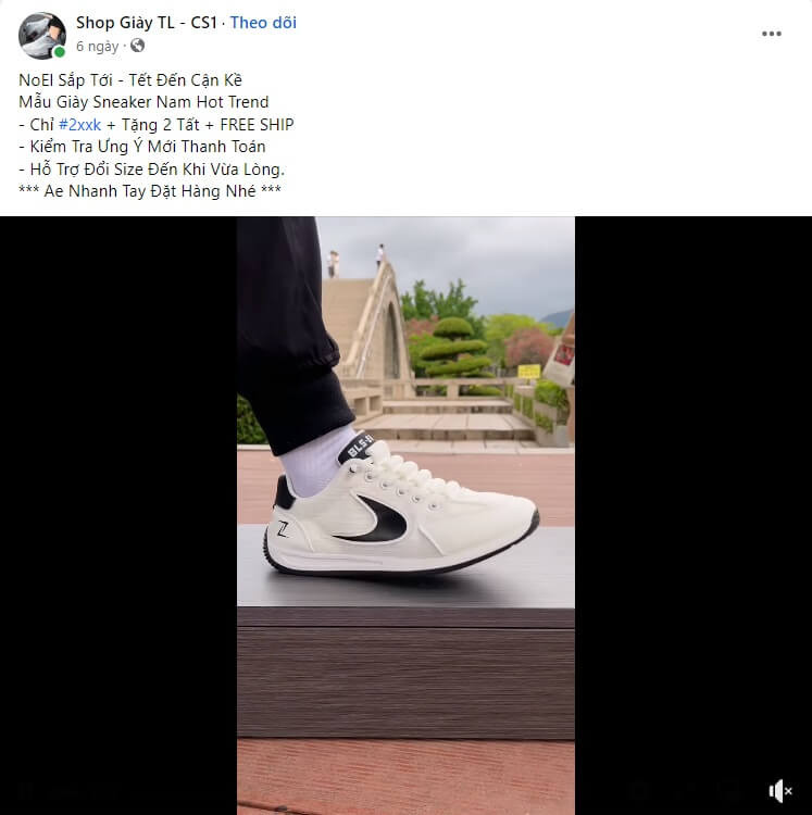 Giày sneaker màu trắng cá tính