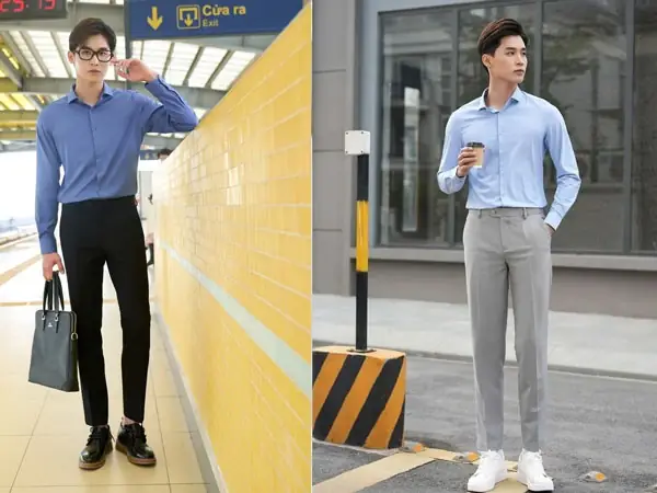 Top 7 Phong Cách Mix & Match Áo Sơ Mi Quần Tây Giày Thể Thao Cho Nam Giới