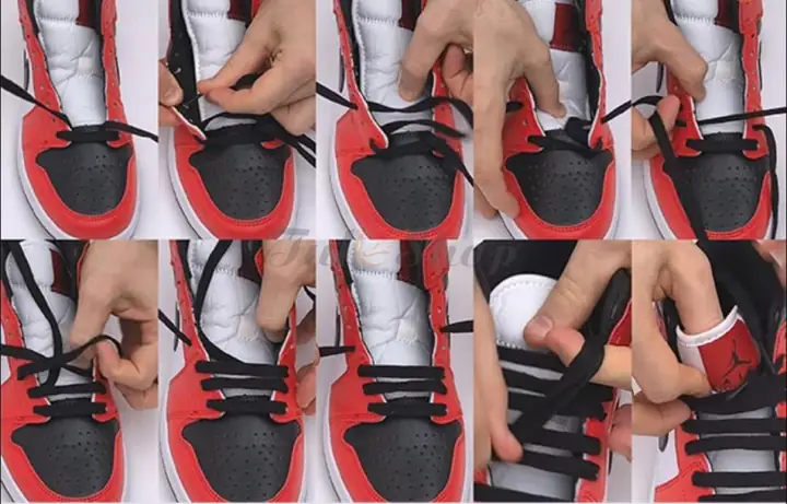 Các Bước Buộc Dây Giày Jordan 1 Off White Chuẩn Phong Cách Đường Phố