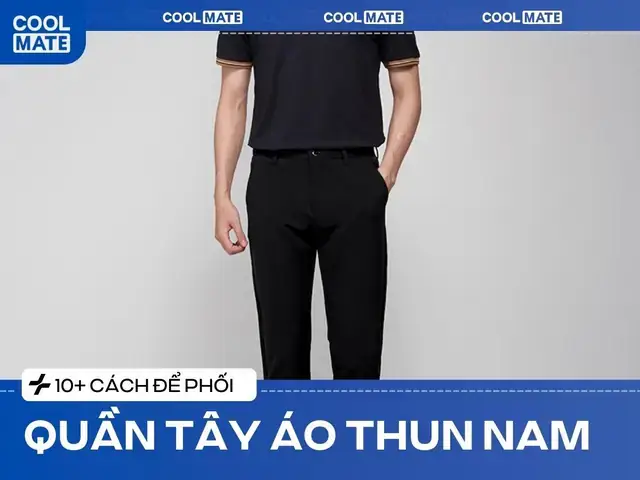 Cách Phối Áo Thun Quần Tây Đen Giày Thể Thao Chuẩn Style Tối Giản