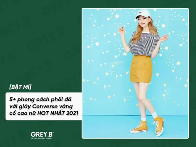 Các Phối Đồ Chất Lùng Cùng Giày Converse Cổ Cao Màu Vàng