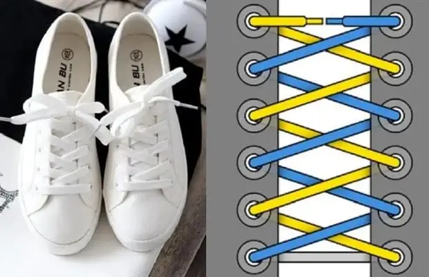 Cách Thắt Dây Giày Converse Cổ Cao Kiểu Ziczac