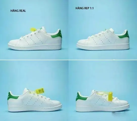 Phân Biệt Chi Tiết Giày Adidas Stan Smith Nữ Fake Và Real: Bảng So Sánh & Kiểm Tra Từng Centimet