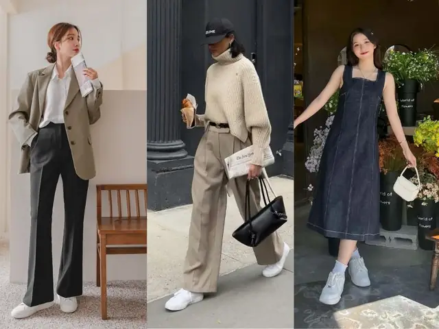 10+ Cách Phối Đồ Với Giày Thể Thao Màu Kem Chuẩn Style Hàn Quốc