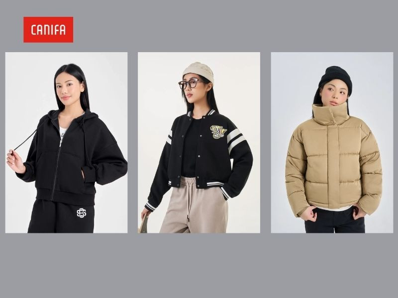 Áo khoác phao nữ và cardigan từ Canifa