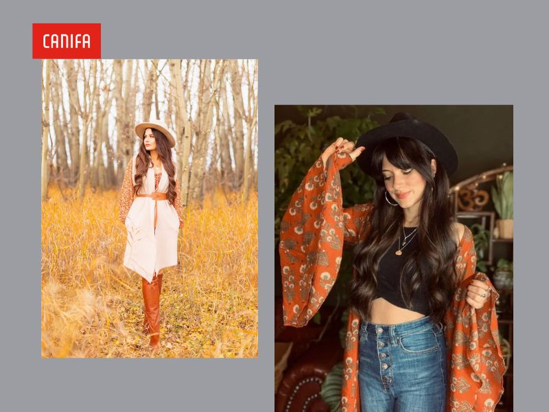 Áo poncho họa tiết thổ cẩm cho phong cách bohemian
