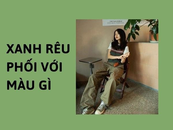 Phối chân váy xanh rêu cùng áo màu trắng tạo nên phong cách thanh lịch, tinh tế, phù hợp nhiều dịp