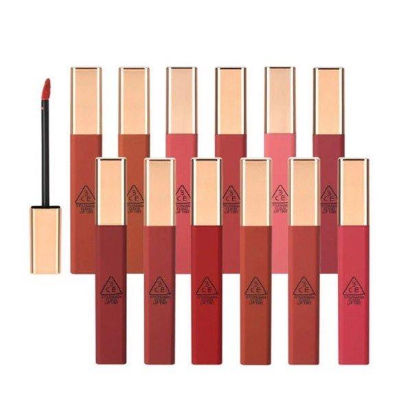 Chất son 3CE Cloud Lip Tint màu Needful lên môi mịn màng, chuẩn màu