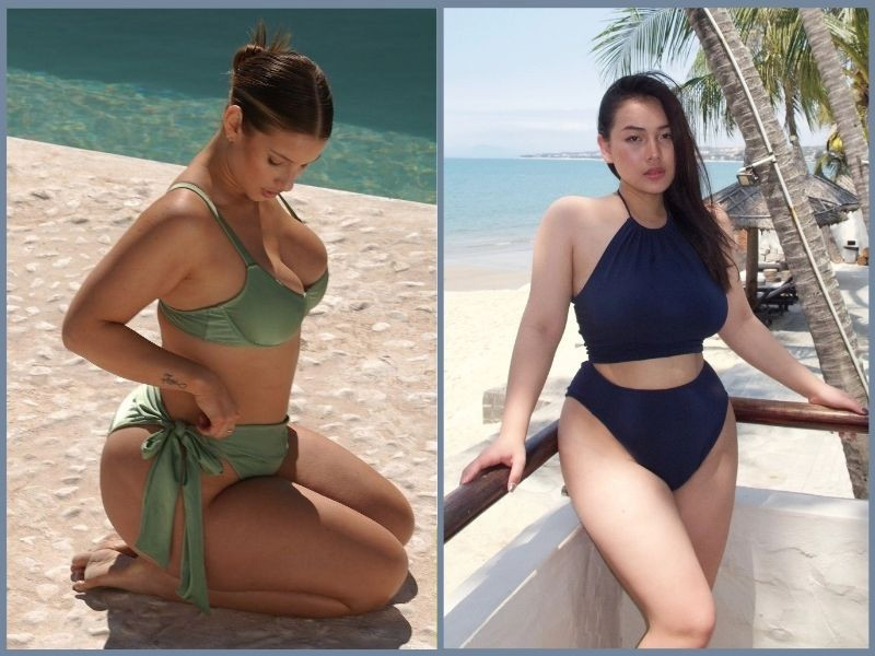 Chọn bikini có phần bụng cao kết hợp áo khoác ngoài