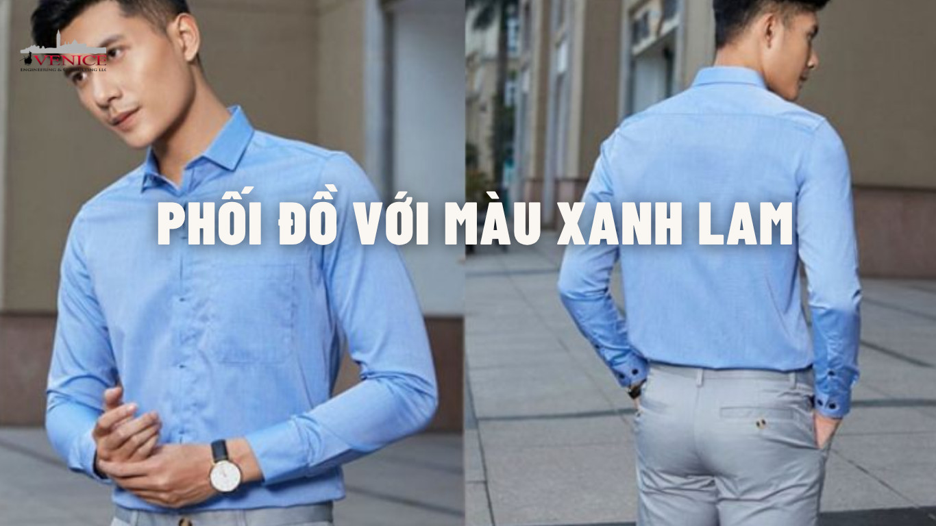 Màu Xanh Lam Phối Với Xám