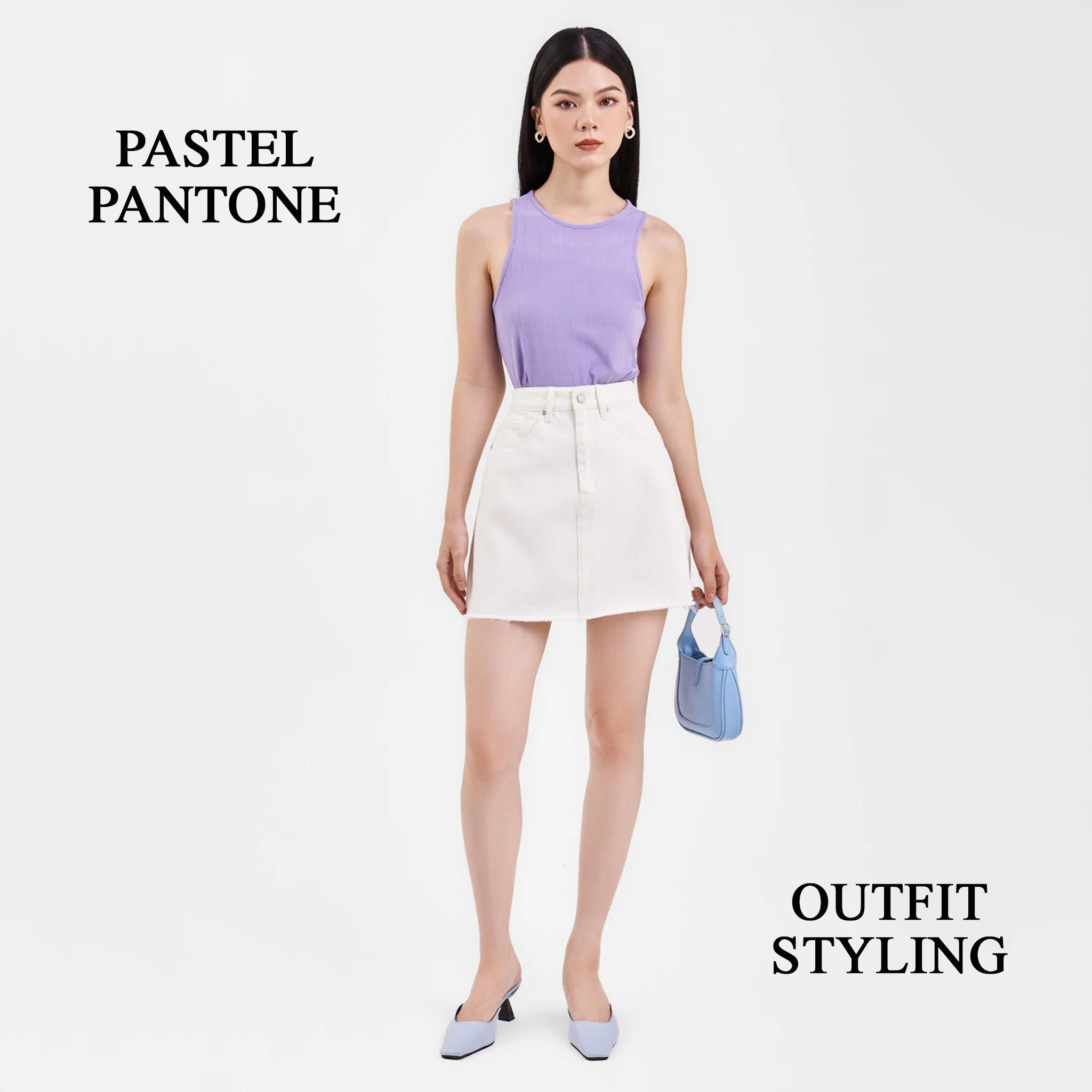 Goi y phoi quan mau nau nu voi ao mau lanh va pastel dep mat