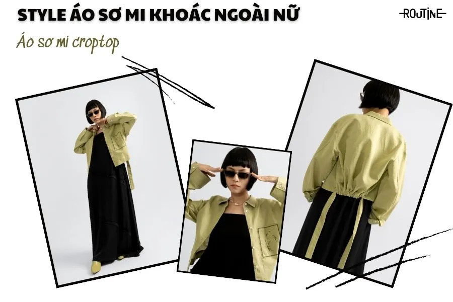 Style Ã¡o khoÃ¡c sÆ¡ mi croptop khoÃ¡c ngoÃ i nÄƒng Ä‘á»™ng, phÃ³ng khoÃ¡ng dÃ nh cho chá»‹ em gÃ¡i