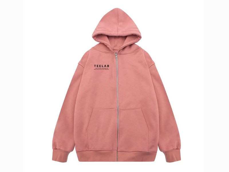 Áo hoodie zip hồng trơn là item tiện lợi và phổ biến trong tủ đồ nam