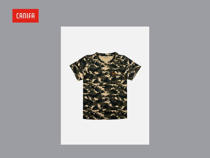 Áo phông họa tiết camouflage đơn giản