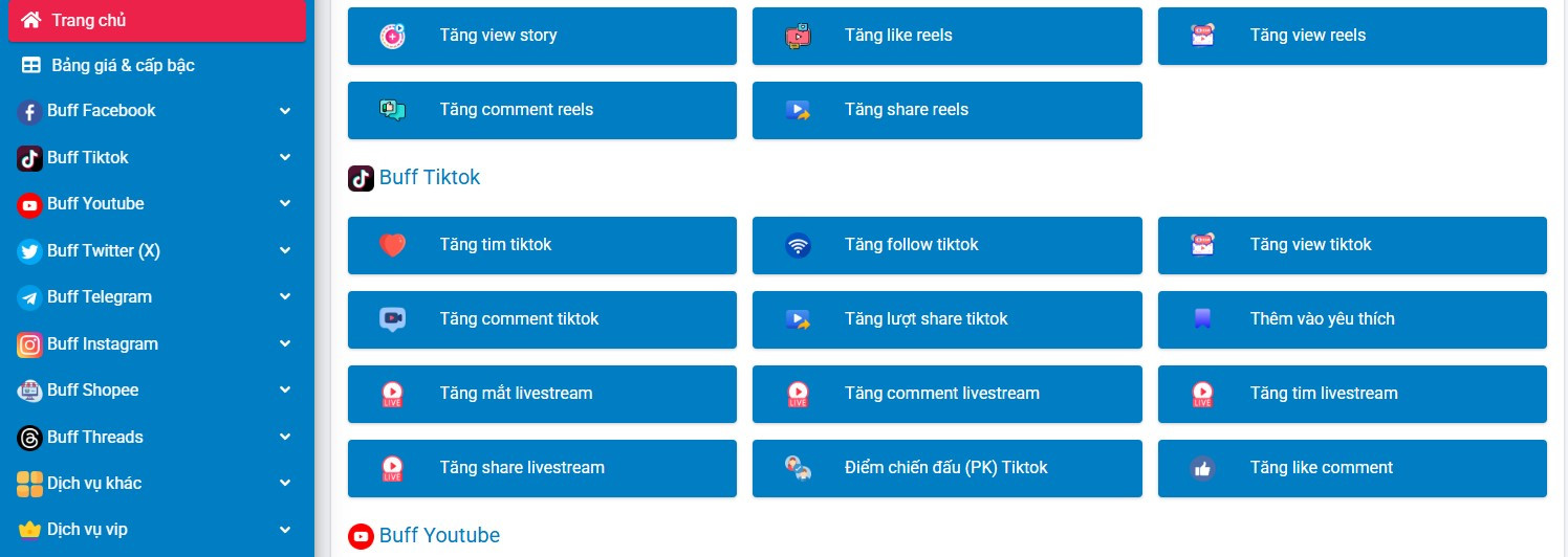 Giao diện phân tích và tổng hợp các nền tảng hỗ trợ tăng follow TikTok phổ biến