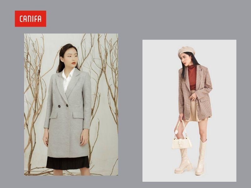 Bảng tham khảo size áo khoác nữ dựa trên chiều cao và cân nặng