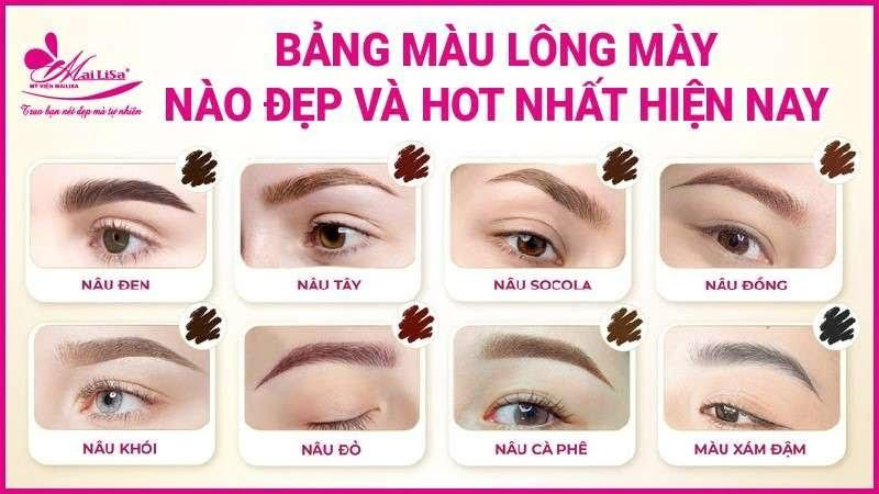 Minh họa kỹ thuật viên đang kiểm tra dáng lông mày trước khi hoàn thiện màu sắc
