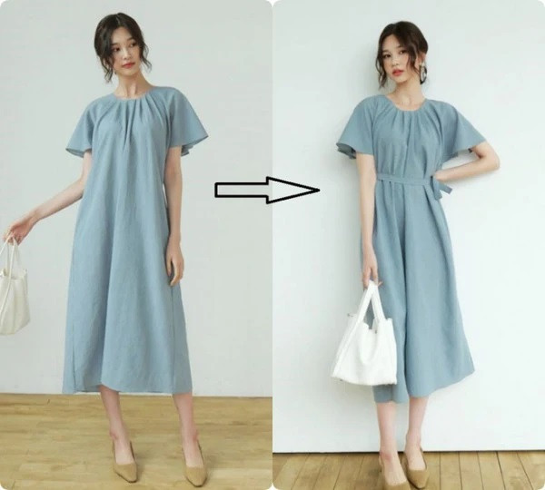Hình ảnh minh họa khu vực nách váy cần chỉnh sửa