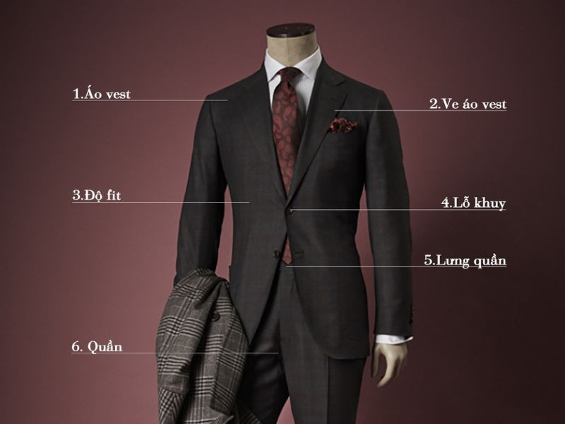 Mô tả ve áo trên bộ suit nam