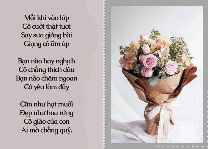 Tình cảm thầy trò sâu nặng được thể hiện qua lời chúc 20/10 cho cô giáo bằng thơ